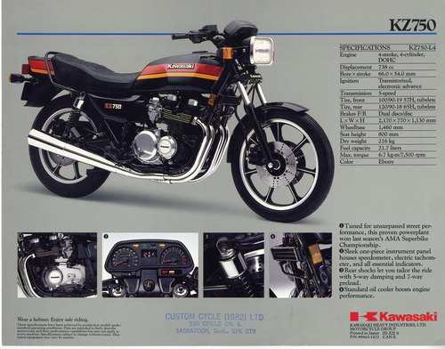 Product picture Kawasaki KZ750 Service Workshop Manual  